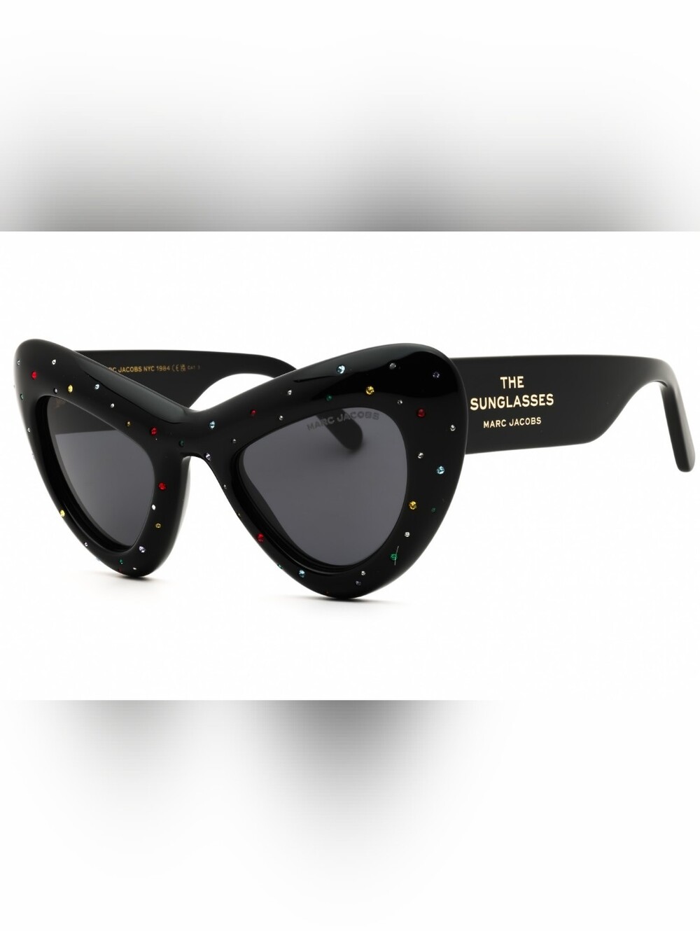 Marc Jacobs MARC 798/S STR, BLACK CRYSTAL/Grey,Woman's Sunglasses, Size48X24X140